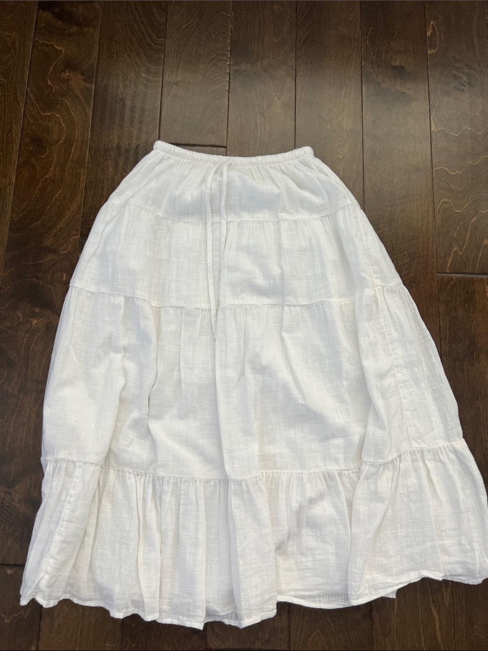 American Apparel White Tiered Maxi Skirt